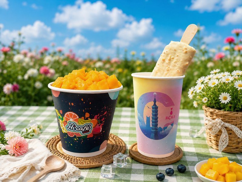 萊爾富夏季必喝清單:Hi café「芒果粒粒煉乳剉冰」、草莓香蕉聖代風味的果C果昔「如蕉似妻」。圖/萊爾富提供提供