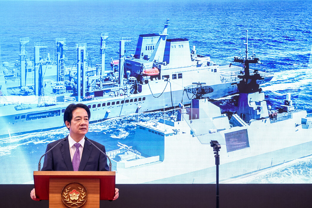 5月,台湾总统赖清德在台北发表执政两周年谈话。