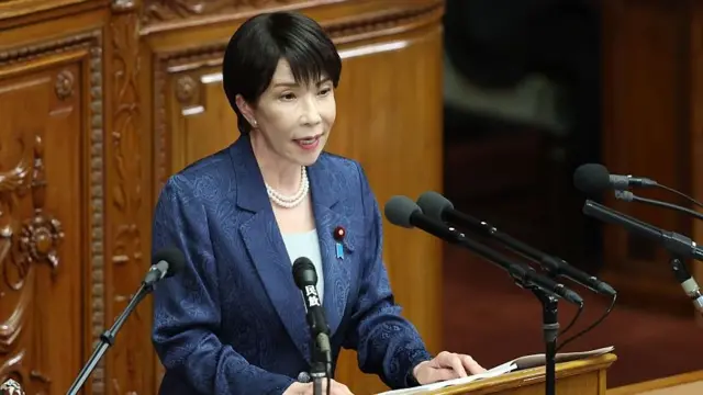 2026年10月5日，日本首相高市早苗在东京举行的国会临时会众议院会议上发表施政演说。