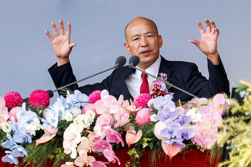 立法院长韩国瑜国庆典礼致词说：”台湾的民主绝对不能被全世界认为是假民主、真独裁