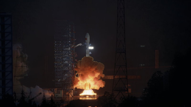 中國在西昌衛星發射中心23日使用長征三號乙運載火箭,成功將天鏈二號06星發射,衛星順利進入預定軌道,發射任務取得圓滿成功。(中新社)