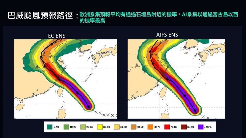 巴威颱風預報路徑。圖/取自賈新興臉書