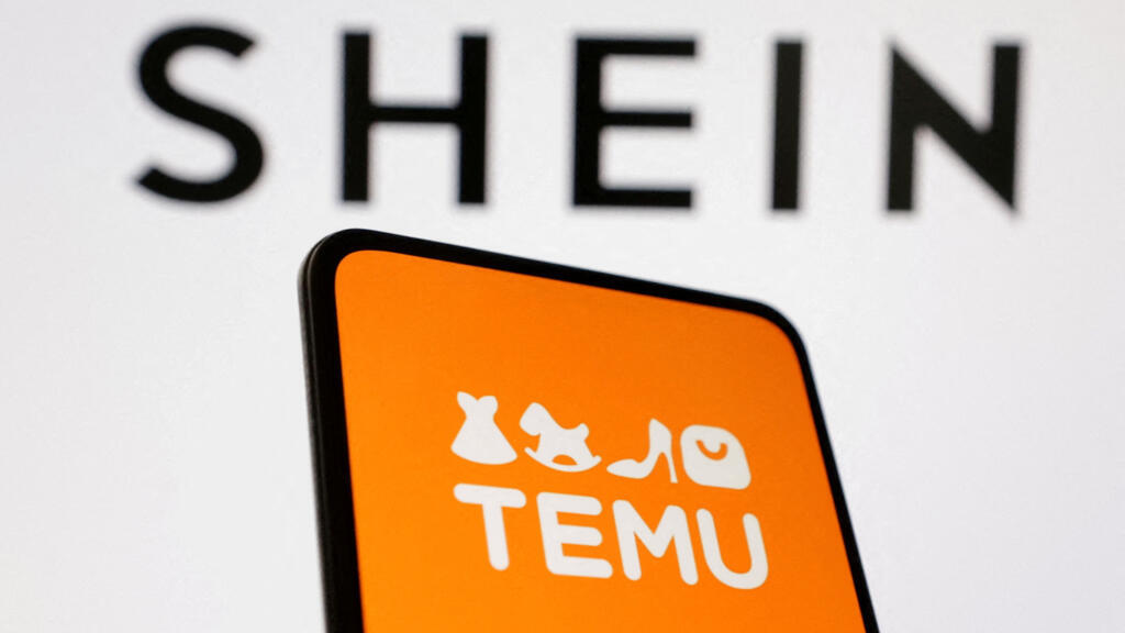Логотипи Shein та Temu, міжнародних онлайн-платформ та маркетплейсів з наднизькими цінами, які відправляють товари безпосередньо від виробників з Китаю