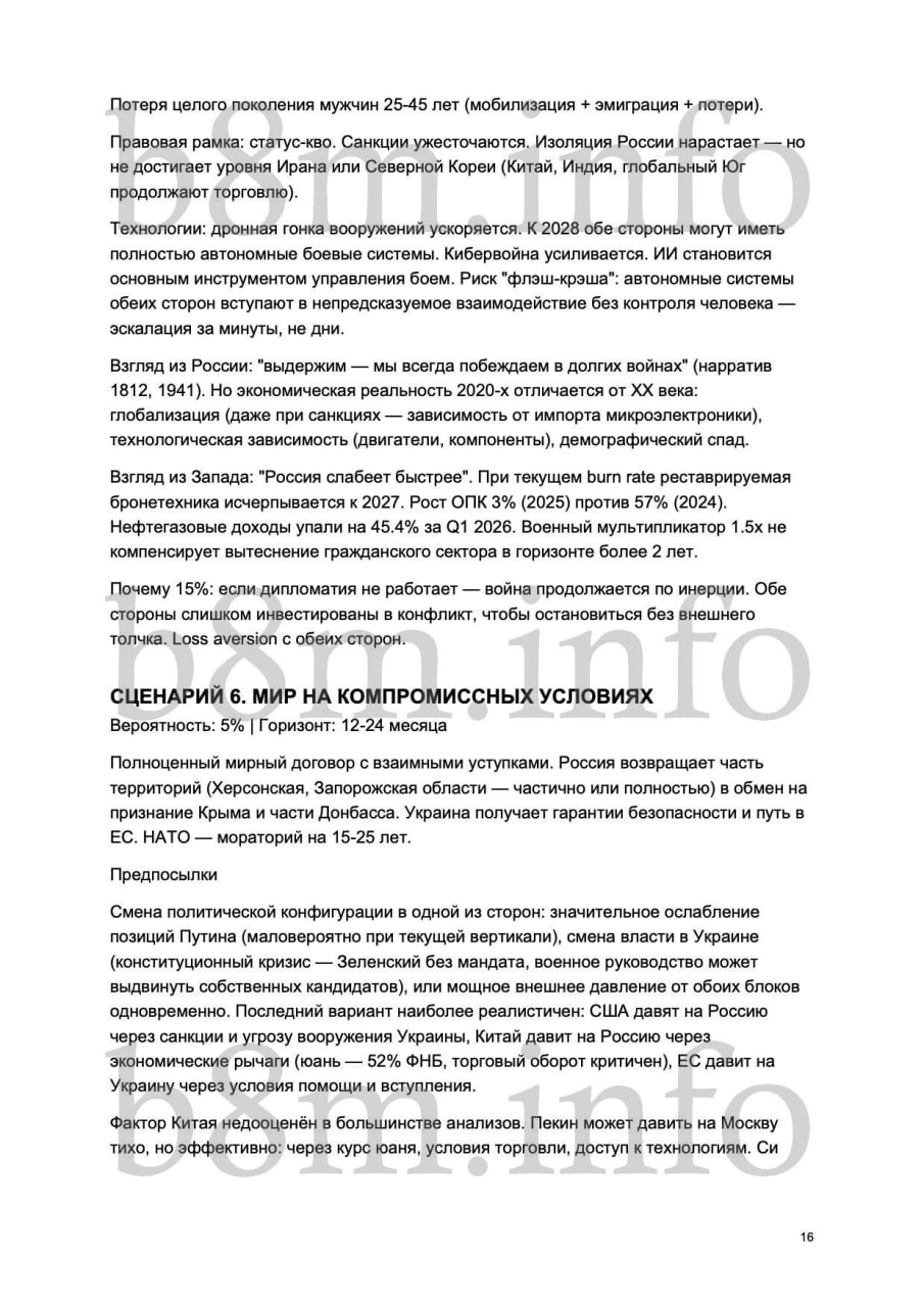 Аналитическая записка «Сценарии достижения мира в конфликте Россия-Украина»