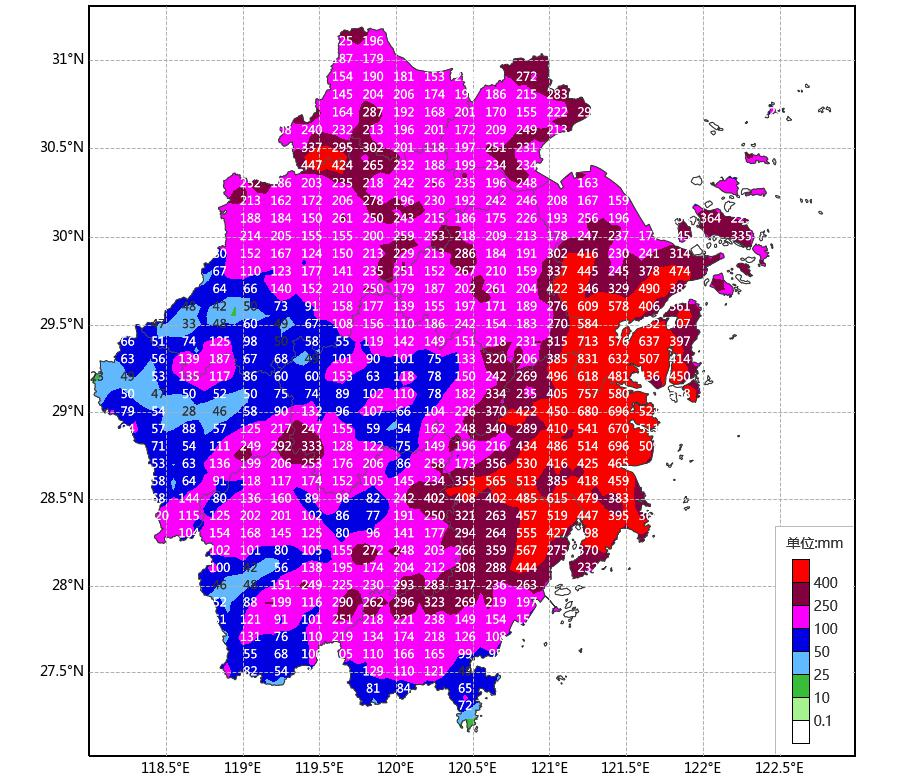 △“白海豚”过程雨量图（截至11日6时）