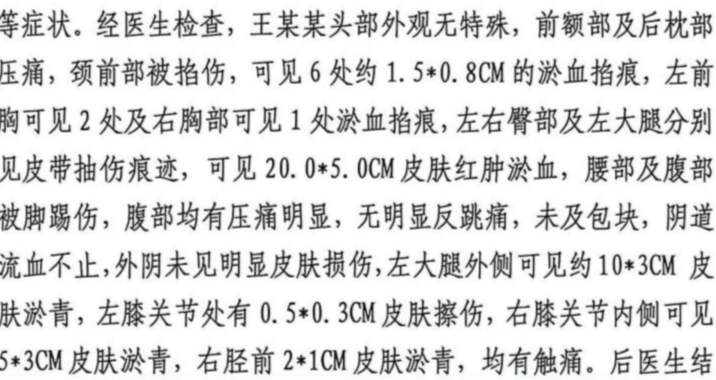 ▲王某某全身多处受伤