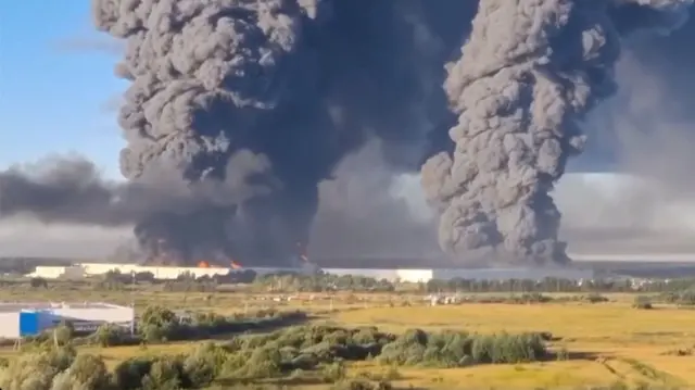 Последствия удара по складу в Электростали