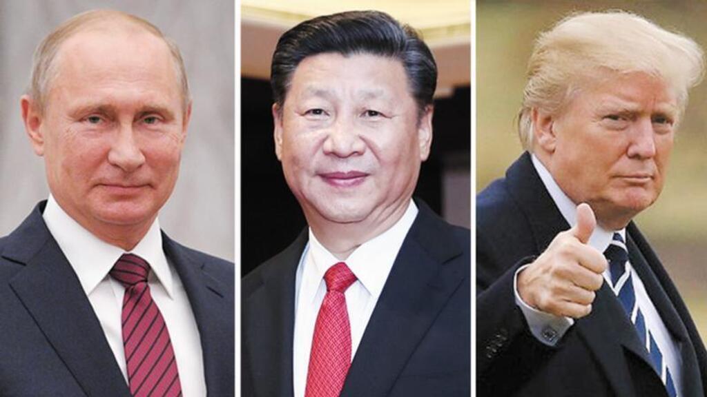 普京、習近平與特朗普（左起）
