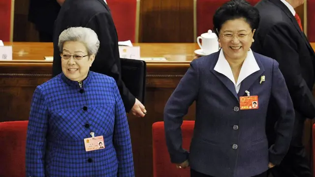 吴仪和刘延东在北京人民大会堂(5/3/2008)