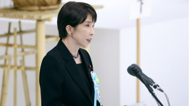 2026年8月15日上午，高市早苗在日本“全国战殁者追悼式”上发表致辞