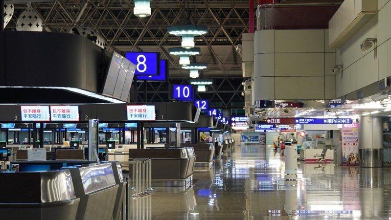 受巴威影響，機場空無一人。圖／航旅達人傑西大叔提供