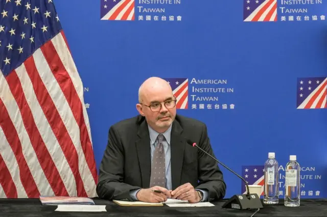 美国在台协会(AIT)处长谷立言于2024年9月4日在台北举行记者会。