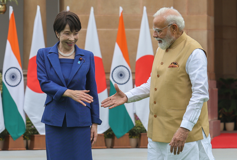 当地时间2026年7月2日,印度新德里,印度总理莫迪会见日本首相高市早苗,并举行联合记者会。 IC Photo